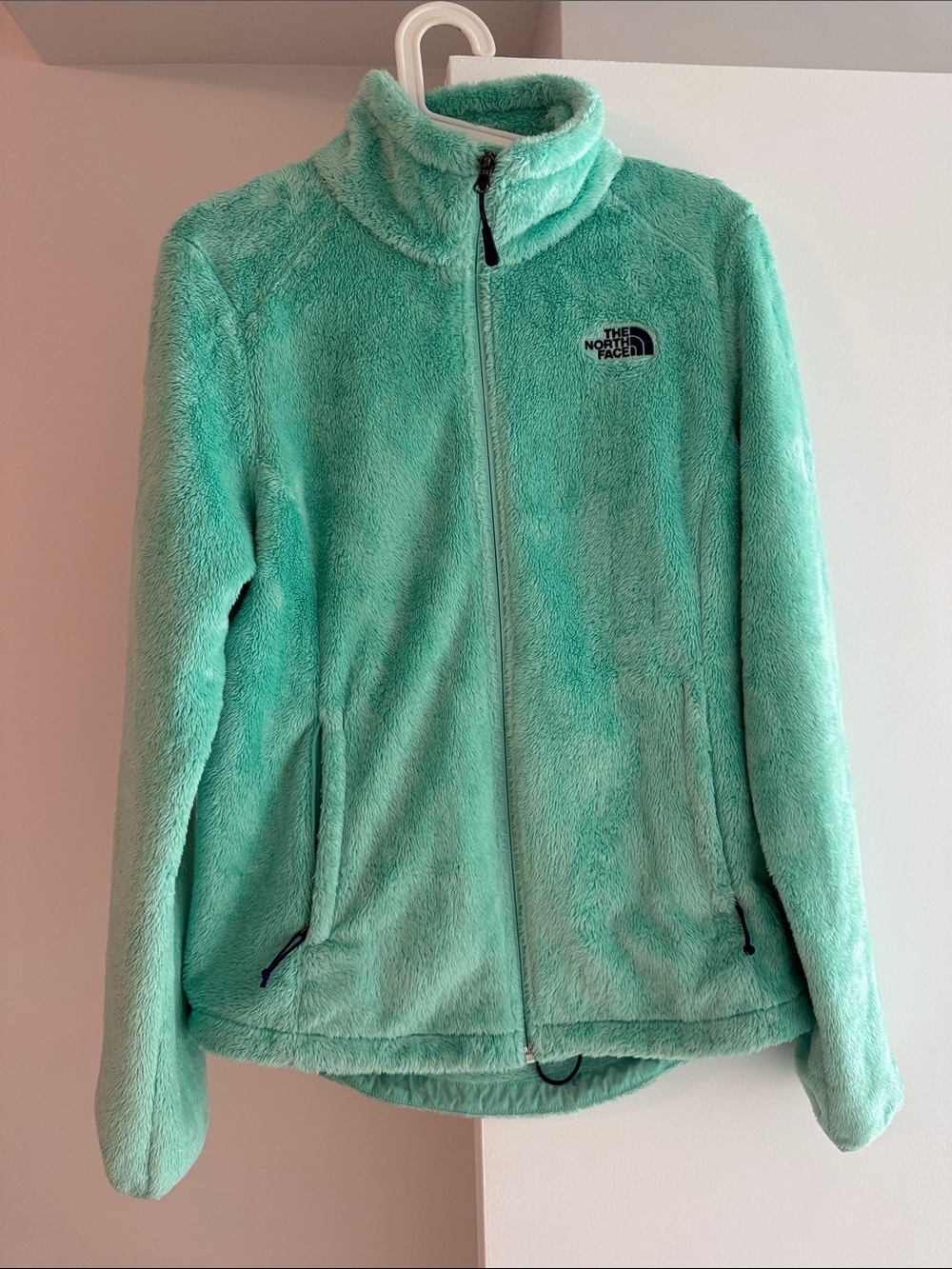 The North Face Mint Green Plush Full‑Zip Fleece